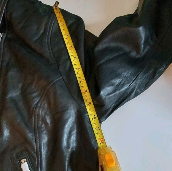 American Leather Co. Sz 16 Soft Leather Moto Jacket Black QVC Retail $319 - Picture 8 of 15